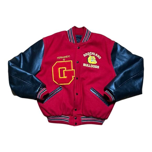 Rennoc Classic Leather Wool High School Varsity Letterman Jacket Coat Size Large - Picture 1 of 16